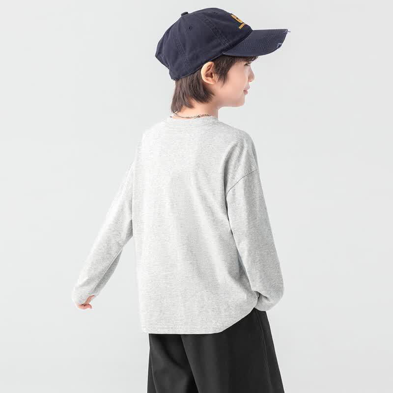 Boys' Star Print Cotton Long-Sleeve T-Shirt