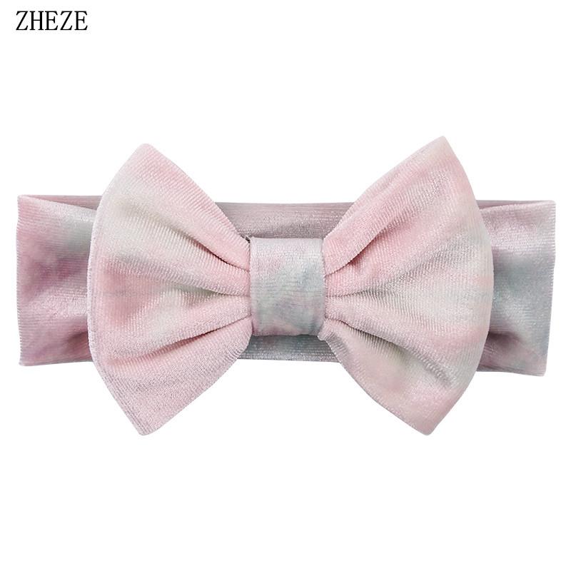 Baby Soft 5" Hair Bow Headband Kids Girls Velvet Headwrap Turband Toddler Photo Pro DIY Hair Accessories