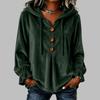 Women's Velvet Casual Hoodie with and Buttons for Comfortable Everyday Wear