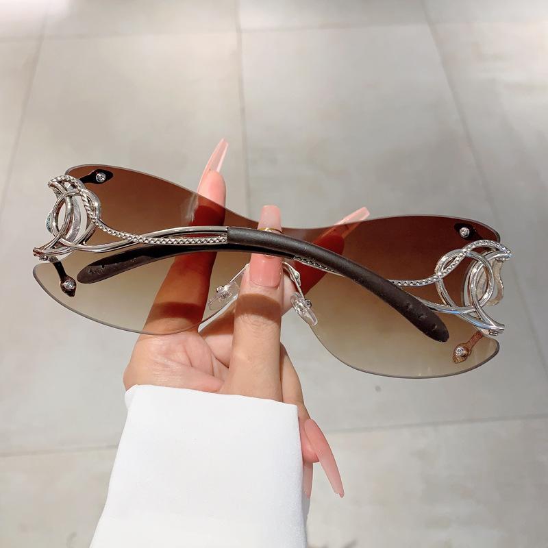 Y2k Fashion Sunglasses Women Vintage Oculos Sunglasses Rimless Designer Glasses Trending Sun Lentes  Mujer Lunette
