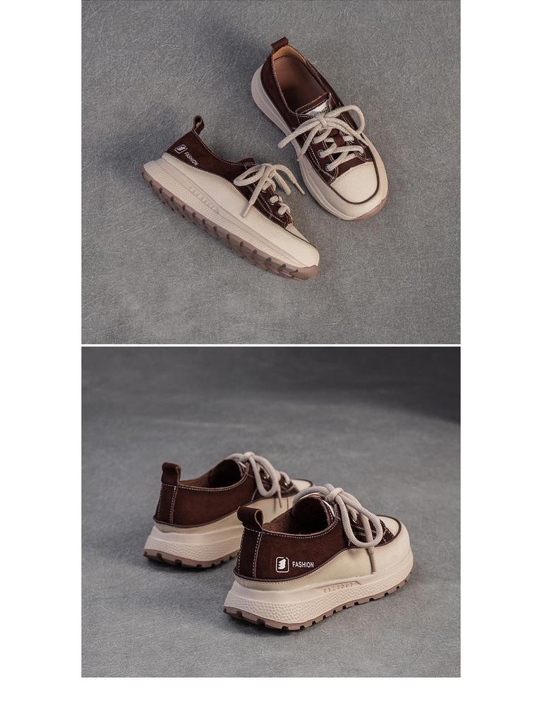 Jayzhou 2025 Retro Mori Round Toe Women's Platform Board Shoes - Autumn/Winter Casual Comfort