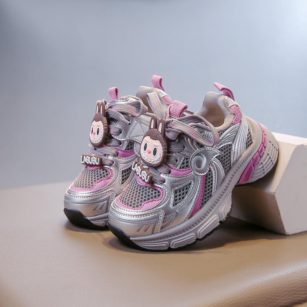 

Обувь для девочек 2025 осень новая обувь для мальчиков универсальная спортивная обувь на мягкой подошве детская модная сетчатая нескользящая обувь для папы 30 фиолетовый