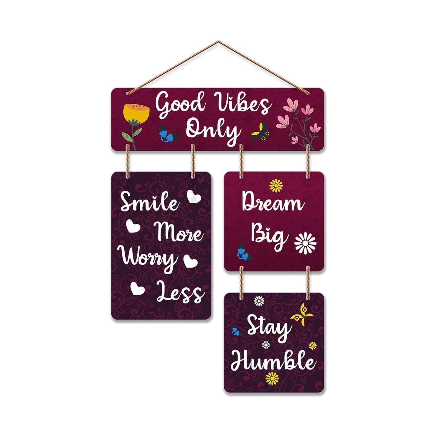 

Decorative Wall Art Mdf Wooden Hanger For Living Room | Good Vibes Only | Bedroom | Home Decor | Office | Gift | Wall Hanging For House Decoration