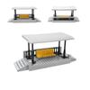 Small Particles Assemble Train Track Parts, Building Blocks, Platforms, Bus Shelters, and Assemble Toys