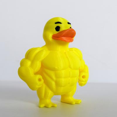 Muscle Yellow Duck Statues Home Decoration 3D Printed Toys Creative Small Duck Figurine Desktop Ornaments Kids Birthday Gifts