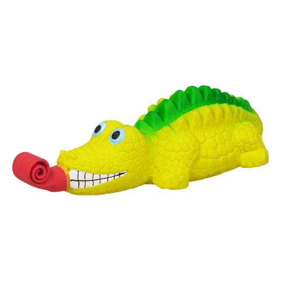 

Игрушка для собак в форме ящерицы/крокодила, снятие стресса, чистка зубов, мягкая эластичная забавная игрушка для голосового сжатия жёлтый