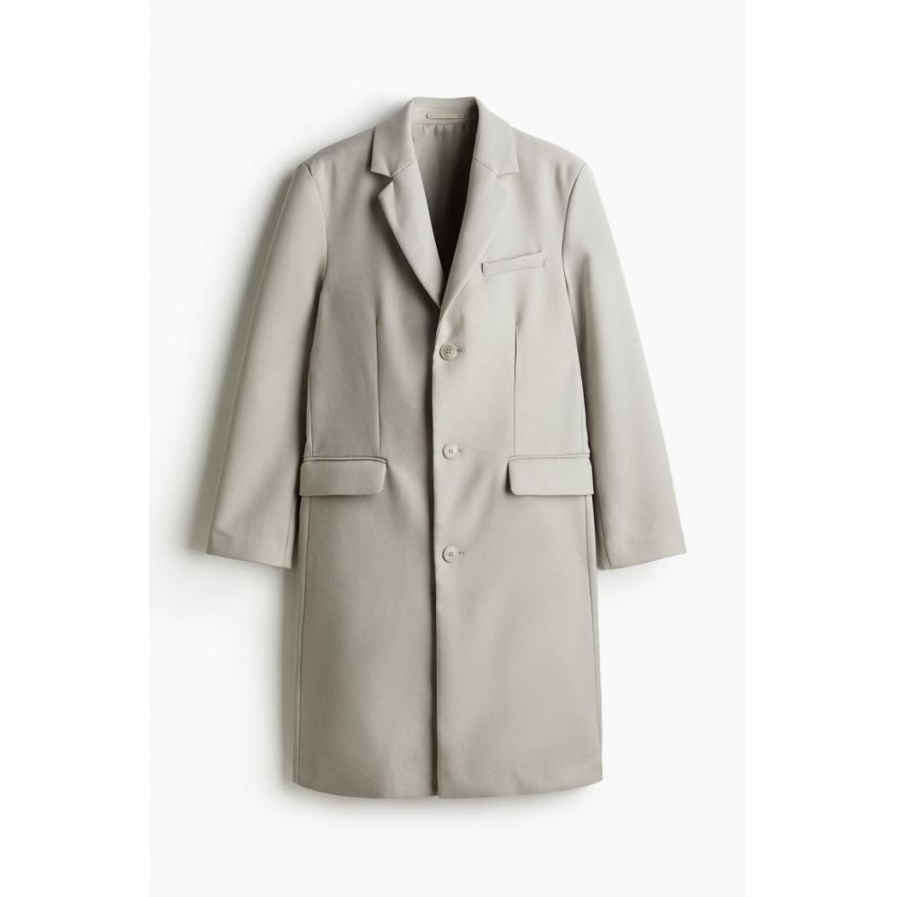 H M Regular Fit Coat ligHt Grey
