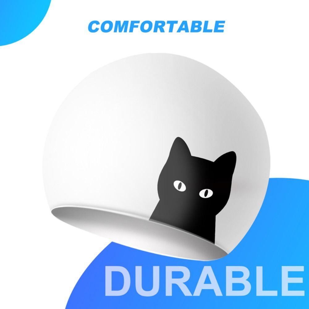 

Waterproof Swimming Cap Cartoon Ear Protection Swimming Cap New Swim Pool Hat Adults