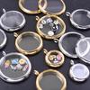 Größe 25/35/40mm Runde Glas-Dreh-Lebenserinnerung Edelstahl-Medaillon Für Schmuckherstellung DIY Foto Schwebende Zubehörteile Fundstück