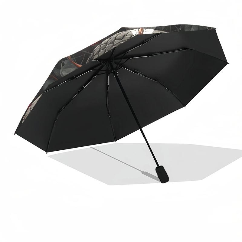 1pc Snake and Roses Circular Artwork Umbrella with Plastic Handle,Suitable for All Seasons Home Travel Outdoor UmbrellaDD1636