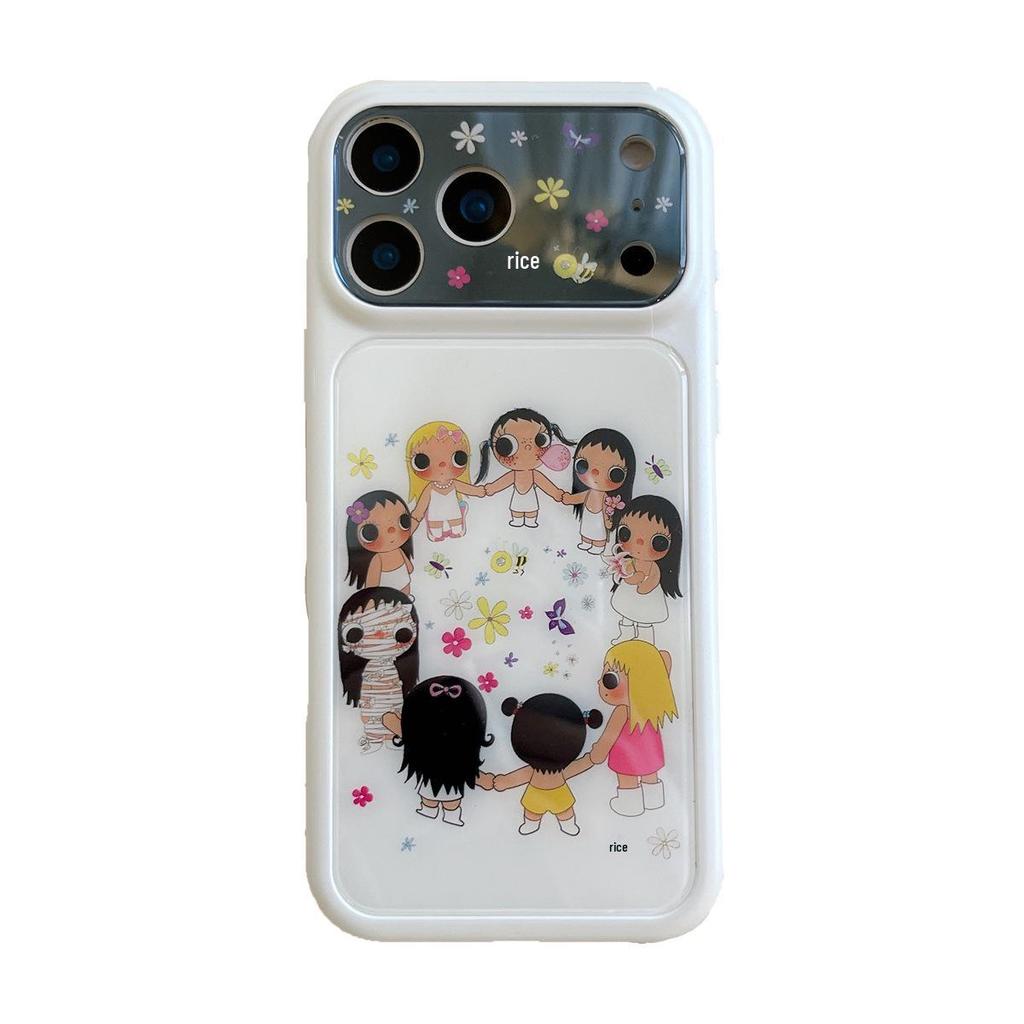Adorable Jade Cartoon iPhone 15/17/16 Pro Max Anti-Fall Case with Window Design