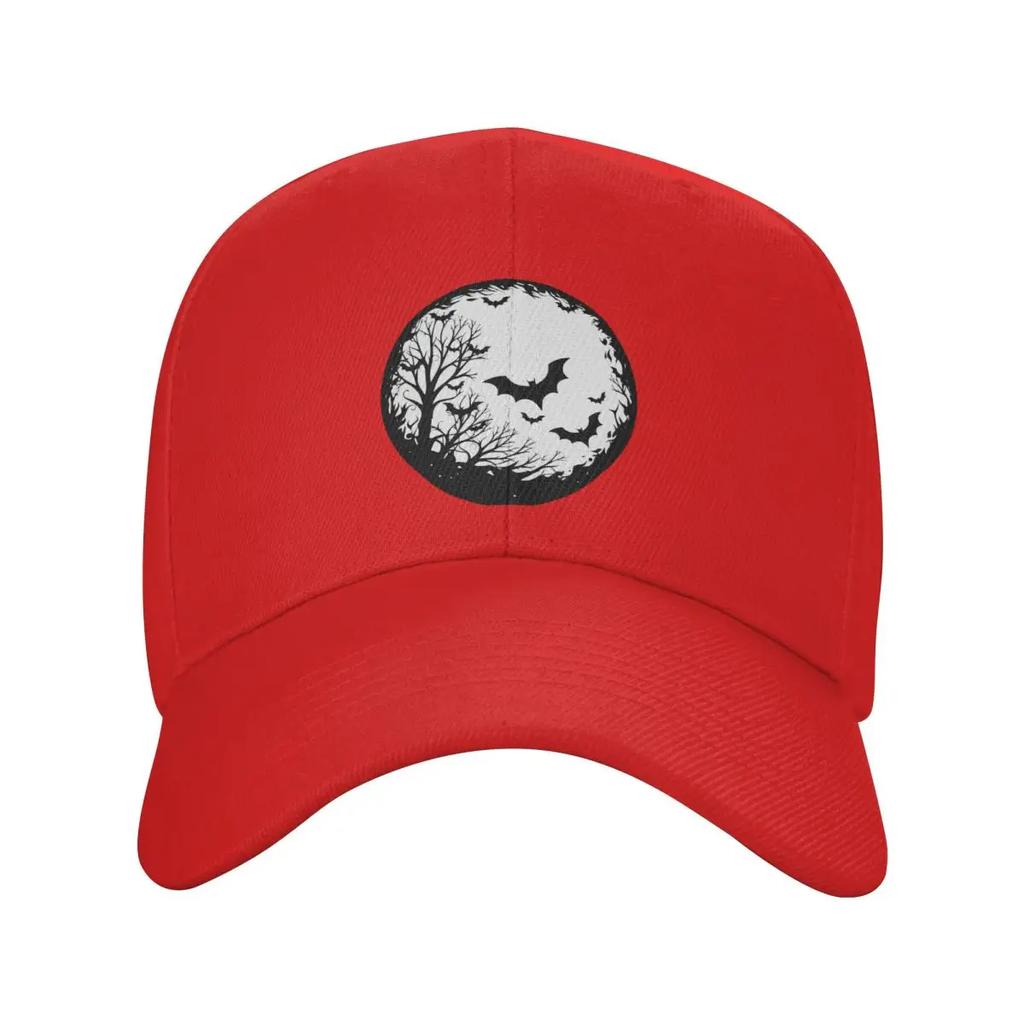 Personalized Halloween Spooky Bat Moon Baseball Cap Sun Protection Unisex WoUnisexs Adjustable Dad Hat Autumn Snapback Caps