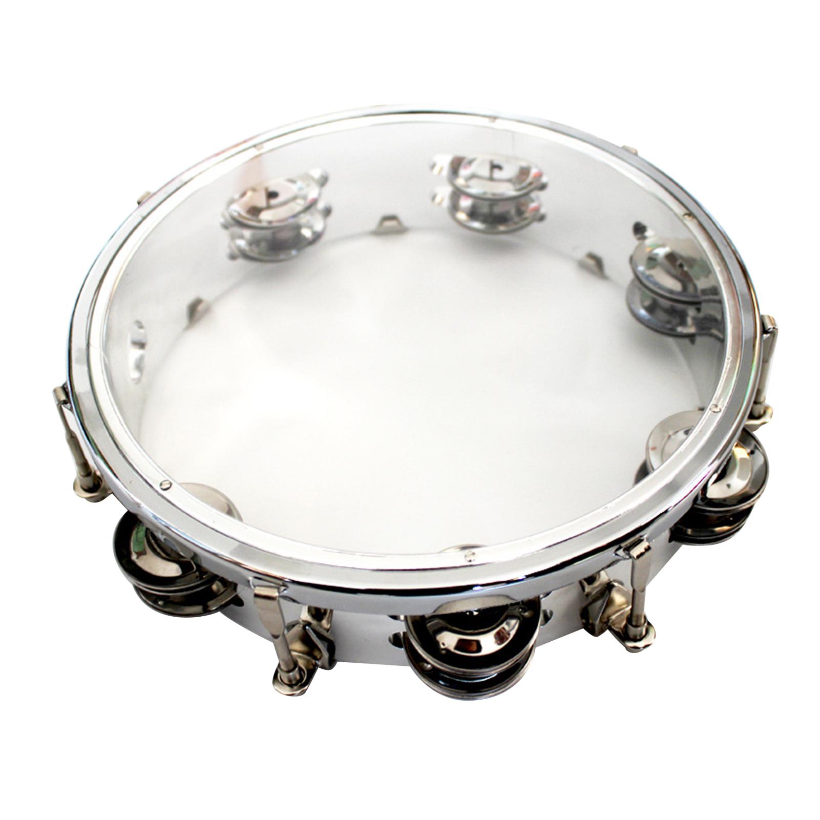 

Hand Drummer Clapping Drum Percussion Tambourine Metal Kids Musical Educational Instrument Toy 8in 8in Silver
