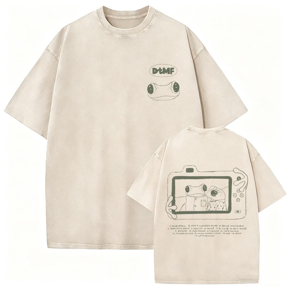 Gewaschenes Vintage Rapper Bad Bunny T-Shirt Debi Tirar Mas Fotos DTMF Welttournee T-Shirts Herren Damen Mode Hip Hop Beliebte T-Shirts
