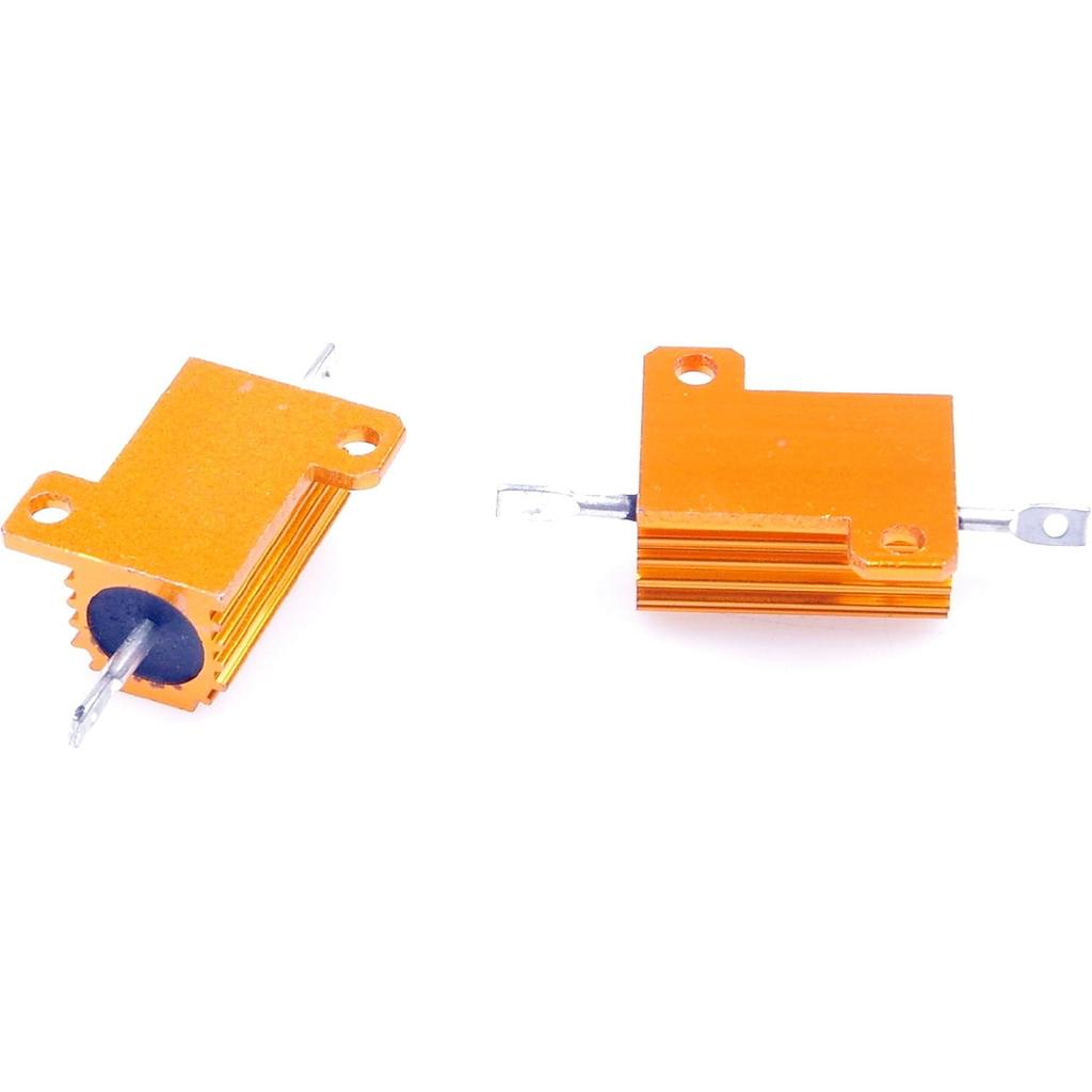 25 Watt 100 Ohm 5% Wirewound Resistor Electronic Aluminium Shell Resistor Gold (Pack of 2)