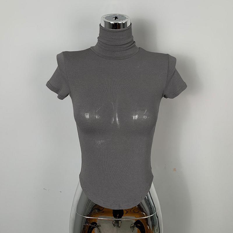 

Korean Dongdaemun Sexy Spicy High Neck Slimming T-shirt One Size
