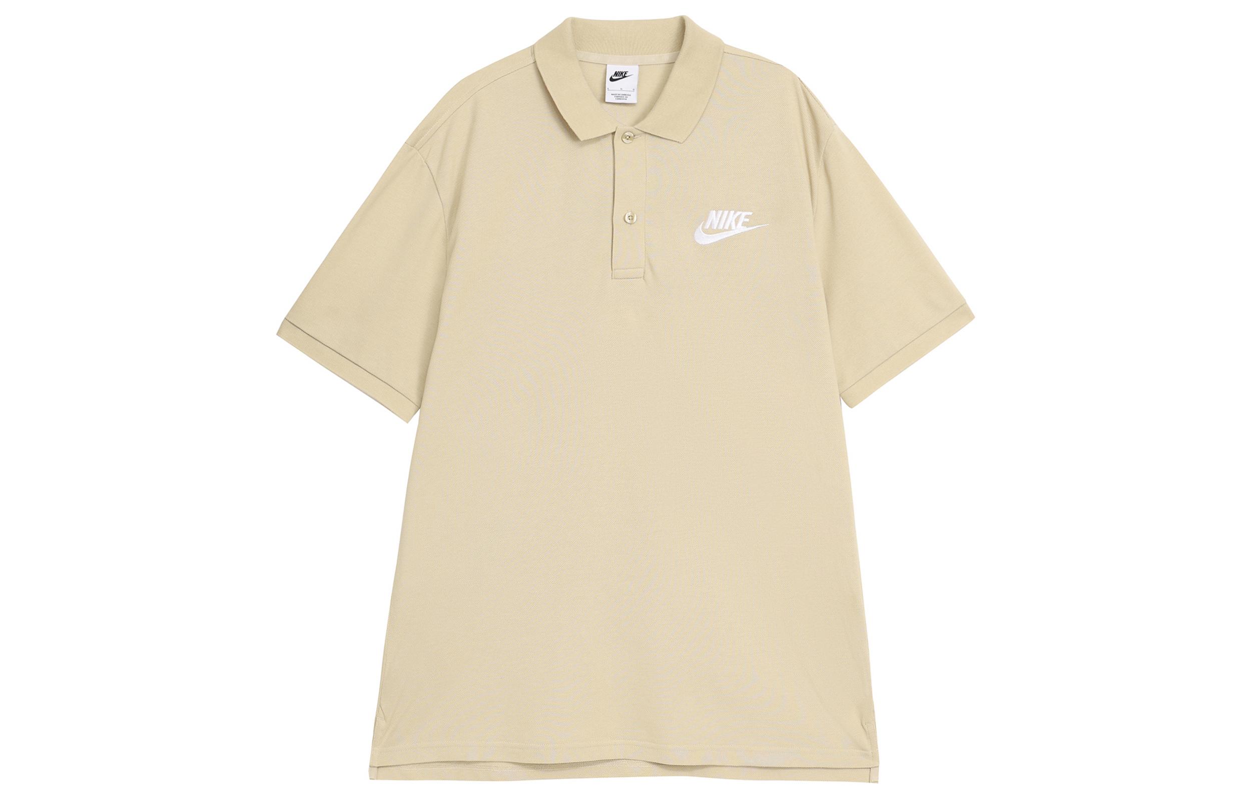 Nike Polo Shirts Men s Khaki Milk Tea Polo Collar Moderate Straight Fit 909747-206 XL
