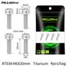 RISK 4PCS M6x16 M6x18 M6x20mm Titanium Bicycle Disc Brake Clamp Caliper Bolts MTB Mountain Road Bike Fixed Screws M6*16/18/20mm
