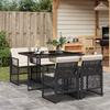 Vidaxl 5-Cz. Garden Furniture Set With Cushions, Black, Poly Rattan