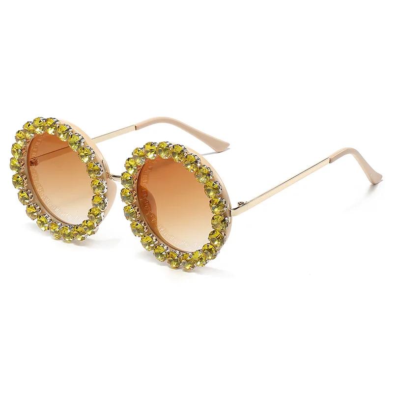 

Round Diamond Sunglasses for Women Luxurious Brand Designer Fashion Classic Vintage Party Travel Steampunk Sun Eyeglasses Sexy Ladies Sunglasses UV400 only 1pcs sunglasses