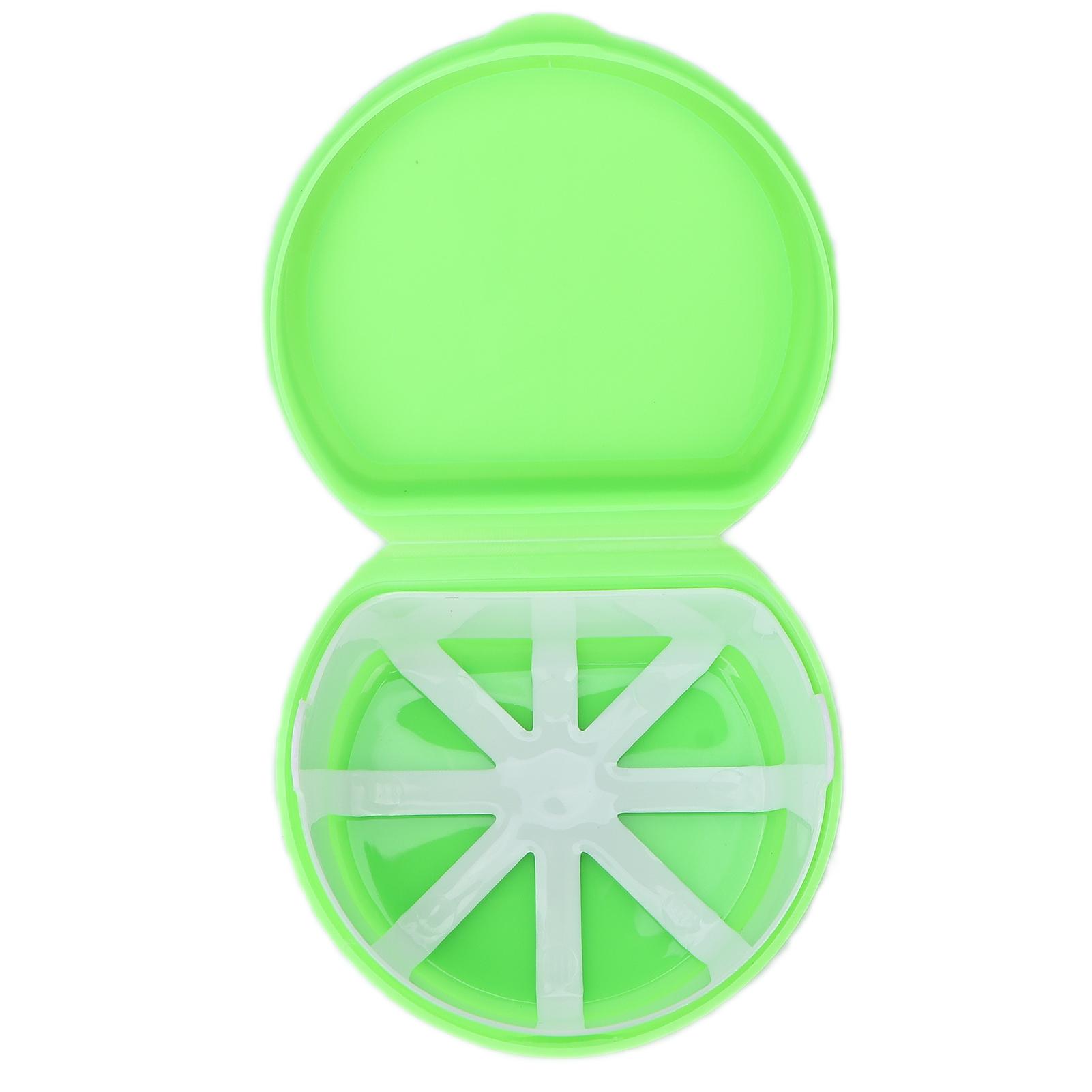 

Портативный контейнер для зубных капп, контейнер для хранения зубных протезов с сетчатой корзинкой, для путешествий, зеленый зелёный