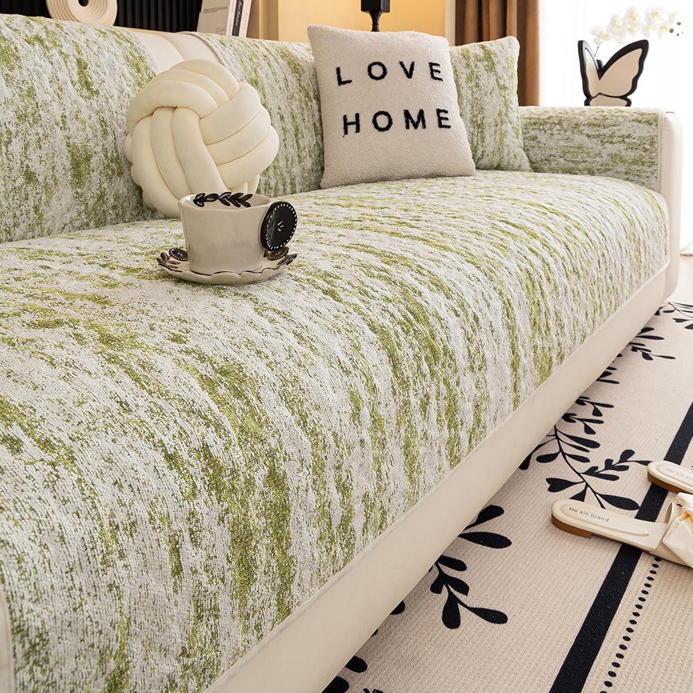 New Chenille Sofa Cover All-Season Universal Soft Comfortable Non-Slip Cushion Cream Style Sofa Cover Cat-Scratch Resistant