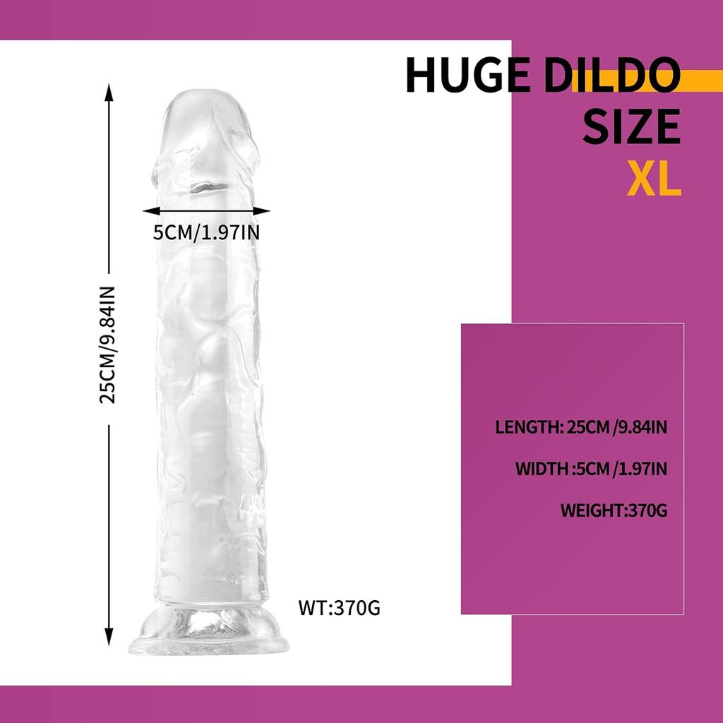 MoDi Realistic Dildo for Women Beginner Clear Dildo with Strong Suction Cup Hands-Free Play for Adult Sex Masturbator G Spot