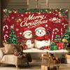 1 Piece of 2D Flat Christmas Polyester Background Fabric Featuring Snowman and Christmas Tree Patterns Festive Decoration
