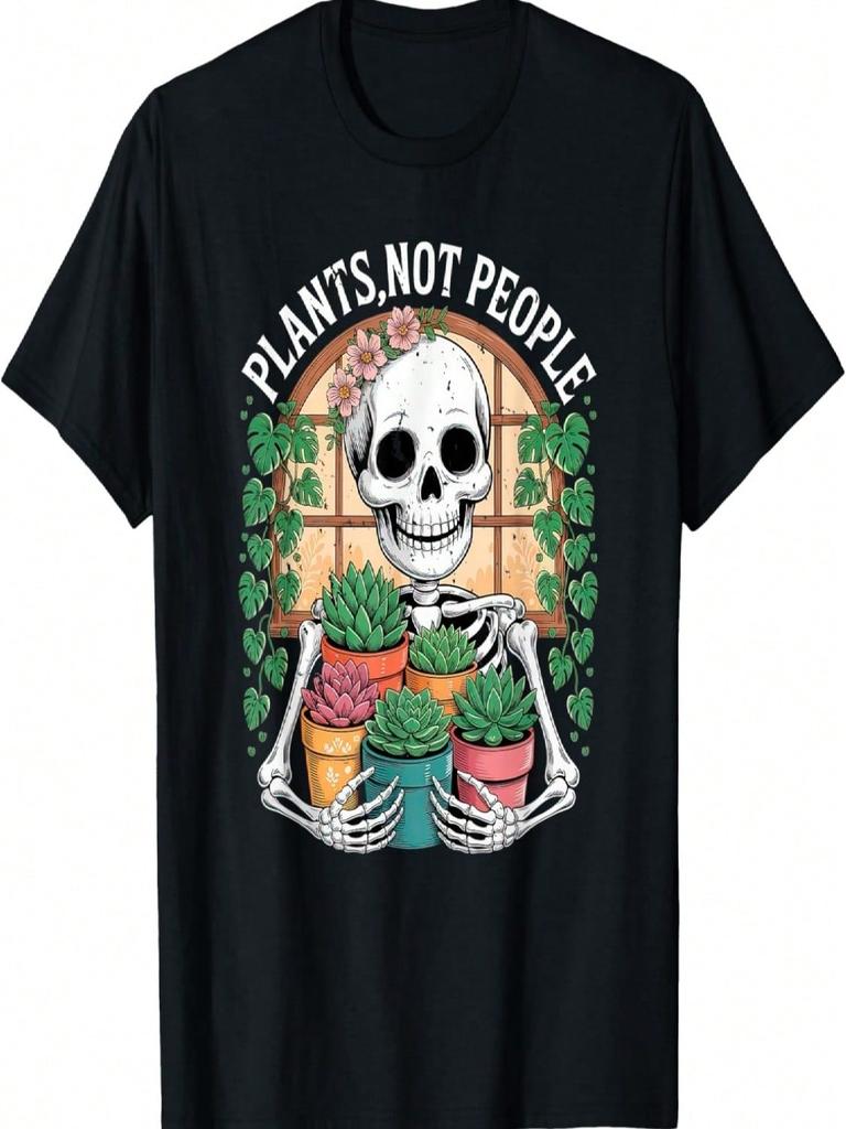 Plants Not People Skeleton With Succulents And Garden T-Shirt(2)