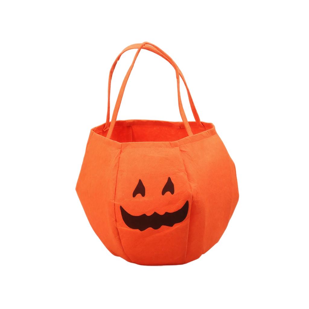 Non-Woven 3D Pumpkin Halloween Candy Bag for -or- Party Favors and Costume Props