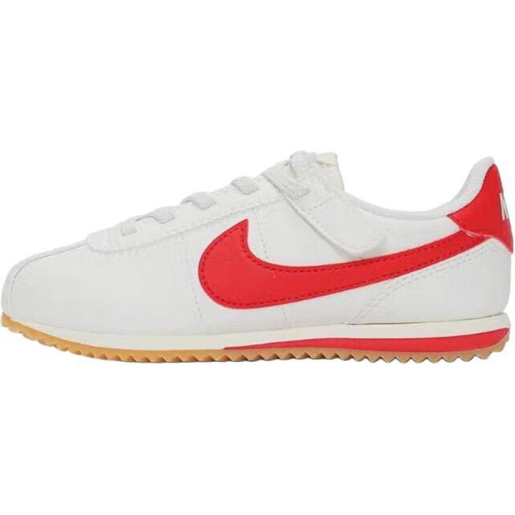 Nike Cortez Easy On Comfortable Slip Resistant Durable Low Top Kids Casual Shoes Kids Sneaker White Red DM0951-113