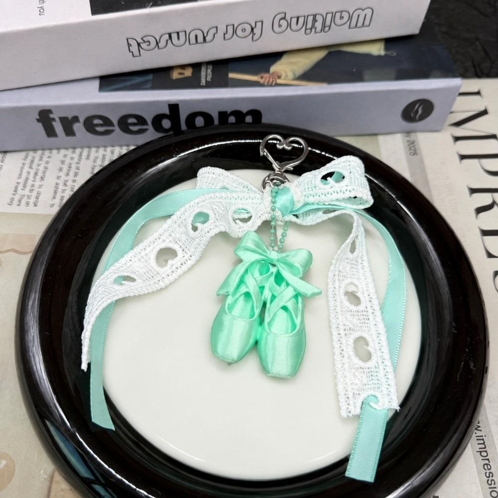 lace bowknot Ballet Shoes Keychain Backpack Decor Ballet Shoes Bow Keychain  Women