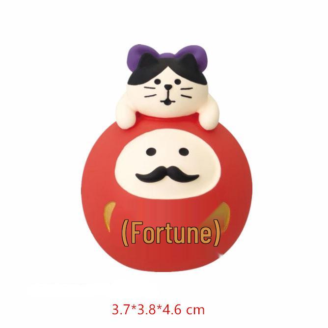 Japanese New Year Horse Zodiac Miniature: Cat Zakka Resin Craft Desktop Ornament