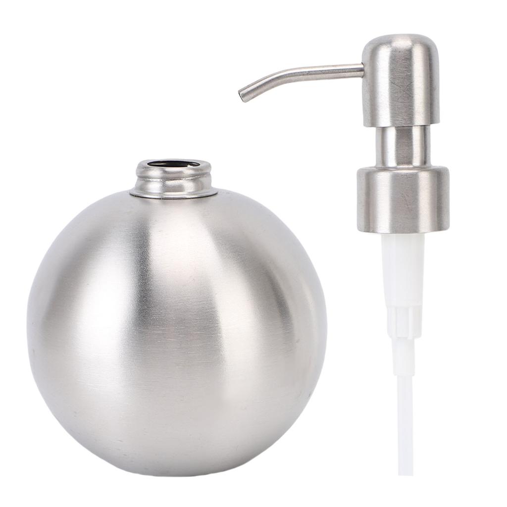 500ml Kugelförmiger Seifenspender Nachfüllbare Edelstahl-Lotionsflasche für Badezimmer-Toilettenartikel
