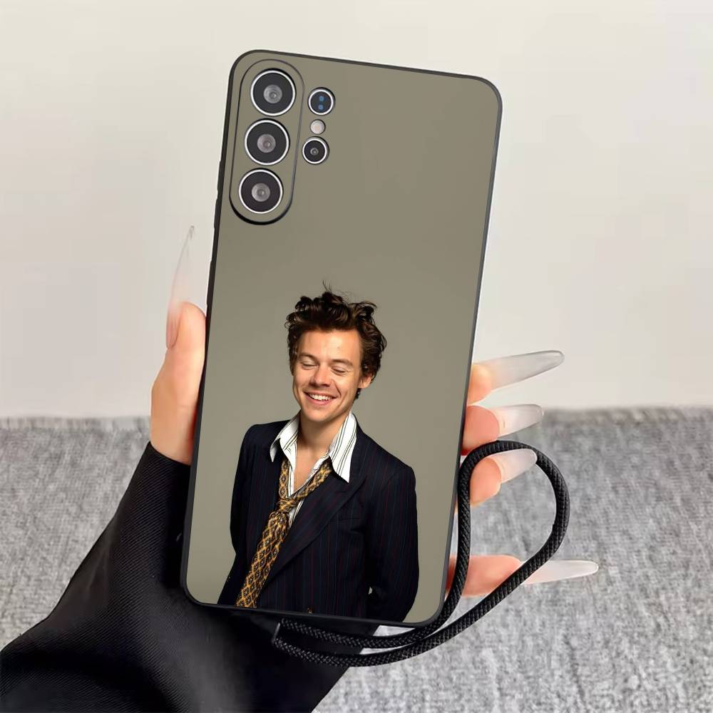 

H-Гарри Стайлс Чехол для телефона Черный Силиконовый Мягкий Для Samsung S25,S24,S21,S22,S23,S30,Ultra,S20,Plus,Fe,Lite Samsung S25Plus