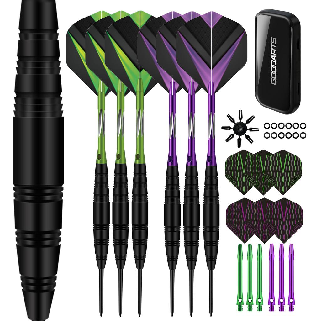 Darts Metal Tip Set 6 Aluminum Shaft Metal Dart Set Professional Darts Steel Tip Sets