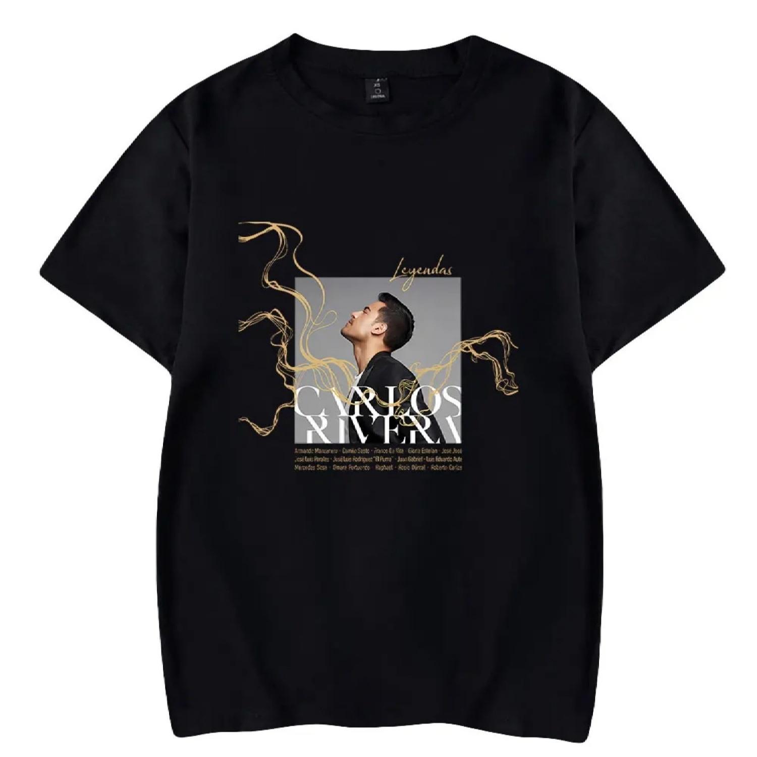 

Футболка Карлос Ривера С круглым вырезом Короткий рукав Мужская Женская Уличная Одежда Печать Повседневная Мода Харадзюку Хип-хоп S чёрный