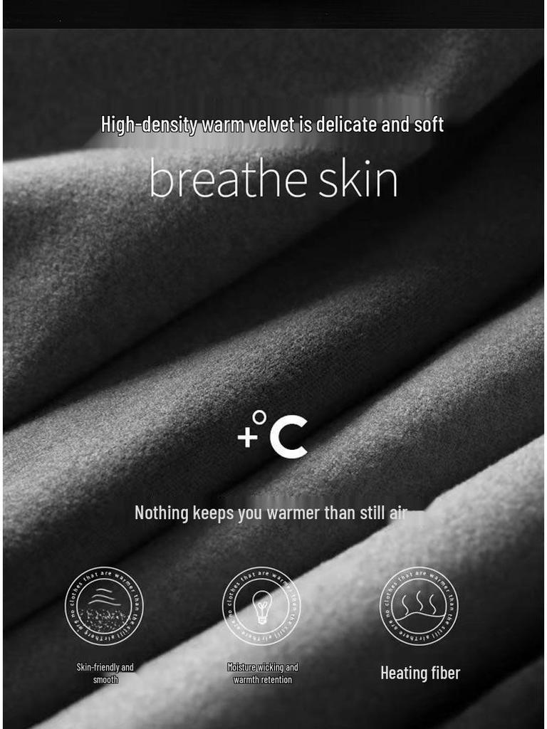 Мужская облегающая теплая футболка с длинным рукавом и полувысоким воротником для осени и зимы