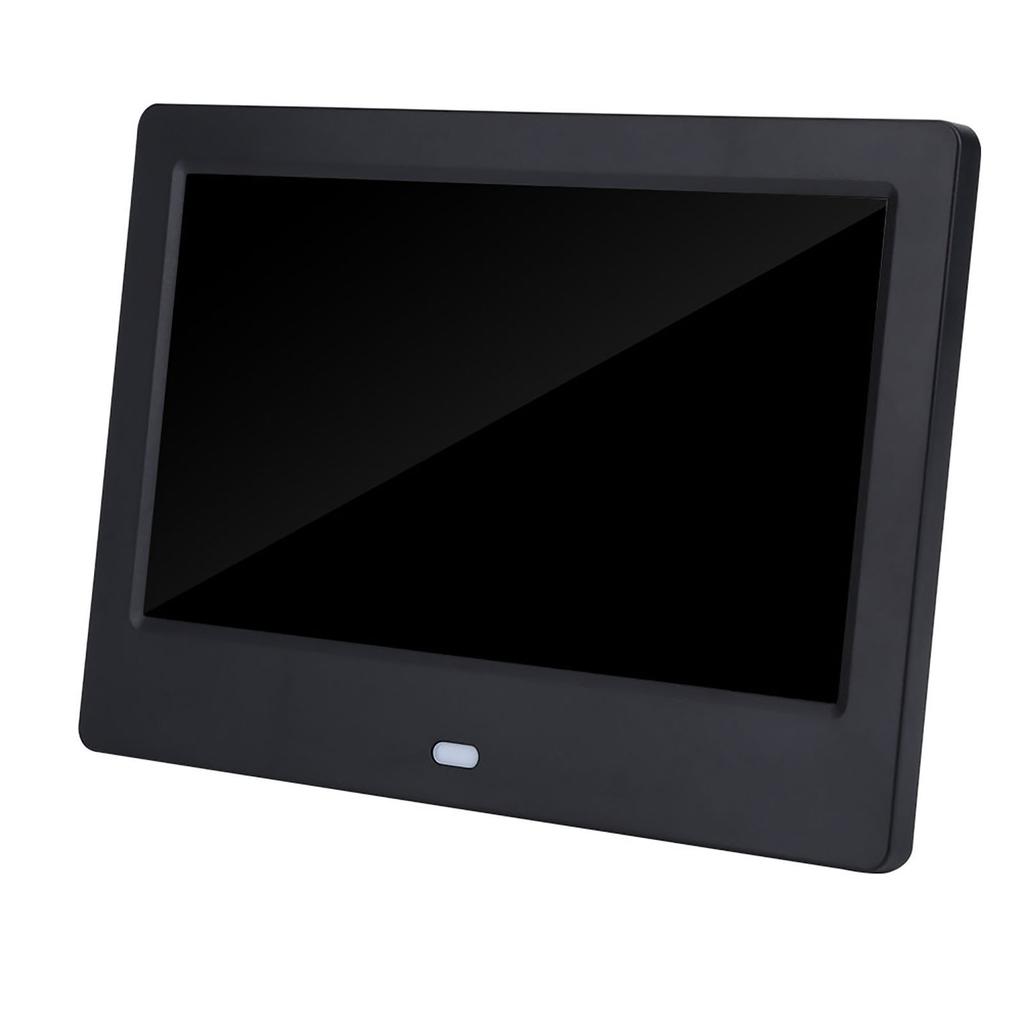 7" HD Screen Digital Photo Frame Alarm Clock Music Movie Player (Black )