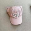 Summer Kids Quick-dry Baseball Caps Girls Bow Embroidery Semi-hollow Top Sun Hat Korean Fashion Sports Adjustable Sunscreen Cap