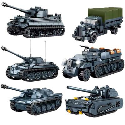 Kariniai Armijos Kareiviai Pasaulinio Karo Tankas Šarvuota Transporto Priemonė Modelis Surinkimo Statybiniai Blokeliai Plytos DIY Žaislai Dovana