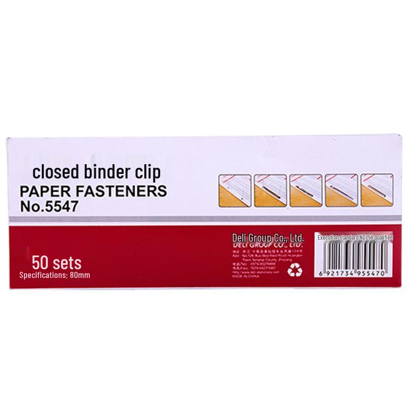 Deli 80mm Metal Binding Clips