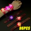96PCS Christmas Light Up Bracelet LED Flashing Santa Skull Bat Pumpkin Watch Children's Gift Party Decoration
