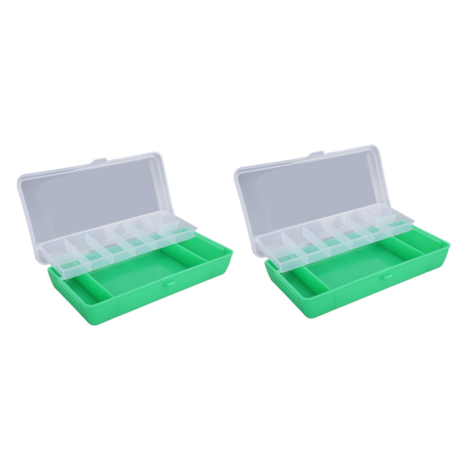 

2PCS Waterproof Tackle Box Fishing Tackle Box Organizer Fishing Lure Bait Box Green