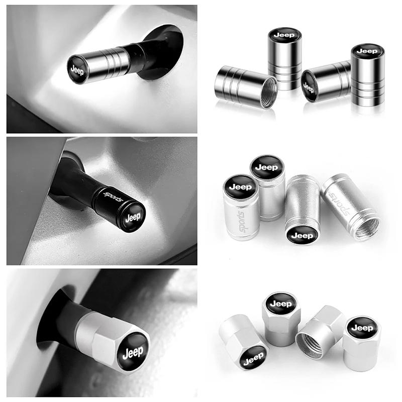 4 Pack 3D Metal Tire Valve Caps Car Tire Valve Caps for Jeep JPB Renegade Wrangler JK Compass Grand Cherokee Gladiator ANT1