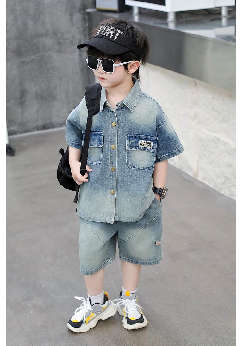 Boys Cool Summer Denim Shirt & Shorts Set 2026 110 cm