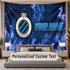 Custom Name Text Tapestry Club Brugge FC Personalized Polyester Wall Tapestry For Bedroom And Room