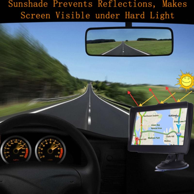 Car GPS Navigation System 7 Inch With Sunvisor 256 16GB Truck Sat Navigator FM Transmitter Free Maps
