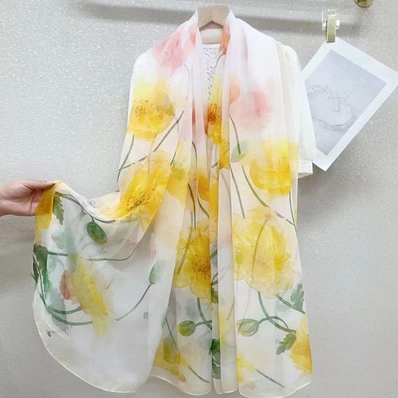 Silk Scarf Fashion Design Neck Print Foulard Female Headbanda Luxury Hijab Women Warm Pashmina Scarves Echarpe Shawl Large Wrap