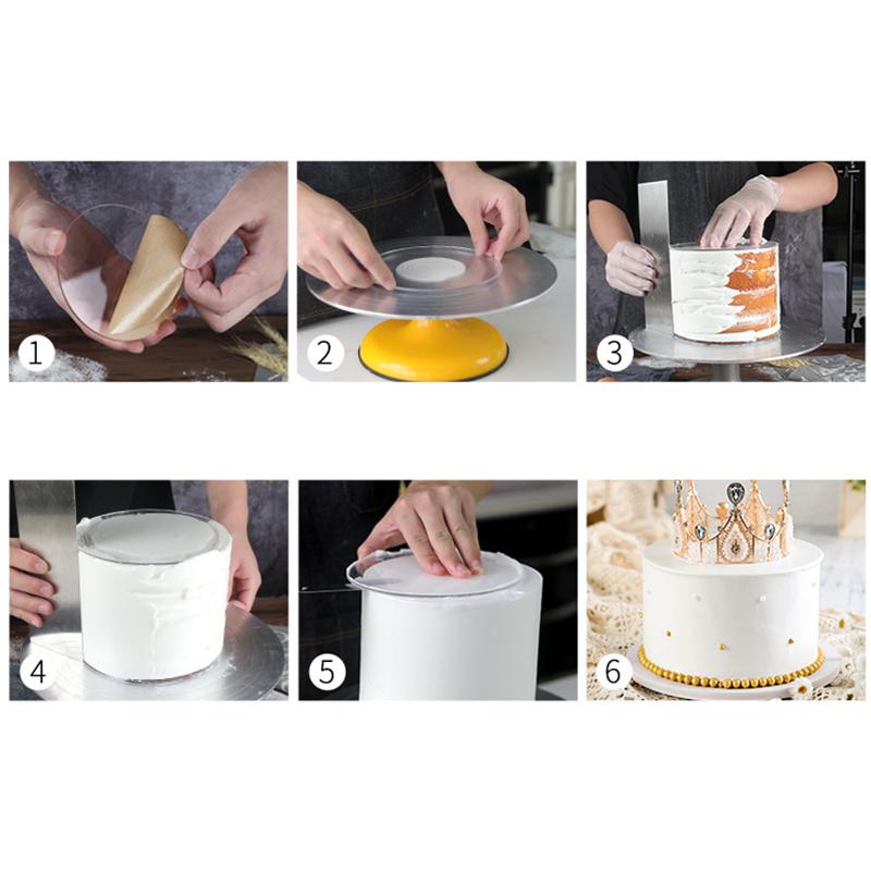 2Pcs Round Acrylic Cake Discs Topper Reusable Cake Boards Disk Base For Cakes Trimming Decorating Supplies Bakeware Accessories